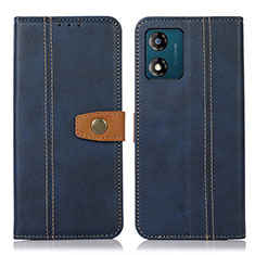 Leather Case Stands Flip Cover Holder M16L for Motorola Moto E13 Blue