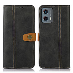 Leather Case Stands Flip Cover Holder M16L for Motorola Moto G 5G (2023) Black