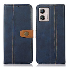 Leather Case Stands Flip Cover Holder M16L for Motorola Moto G53y 5G Blue