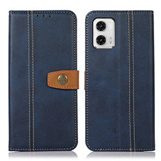 Leather Case Stands Flip Cover Holder M16L for Motorola Moto G73 5G Blue