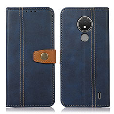 Leather Case Stands Flip Cover Holder M16L for Nokia C21 Blue