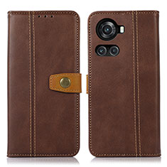 Leather Case Stands Flip Cover Holder M16L for OnePlus Ace 5G Brown