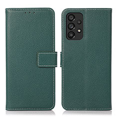 Leather Case Stands Flip Cover Holder M16L for Samsung Galaxy A53 5G Green