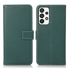 Leather Case Stands Flip Cover Holder M16L for Samsung Galaxy A73 5G Green