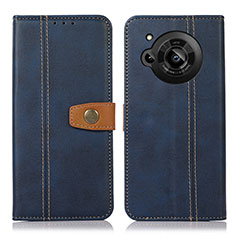 Leather Case Stands Flip Cover Holder M16L for Sharp Aquos R7s Blue
