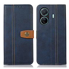 Leather Case Stands Flip Cover Holder M16L for Vivo iQOO Z6 Pro 5G Blue