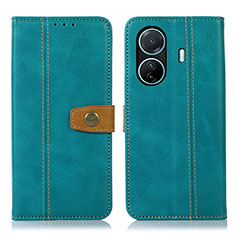 Leather Case Stands Flip Cover Holder M16L for Vivo T1 Pro 5G Green