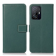 Leather Case Stands Flip Cover Holder M16L for Xiaomi Mi 11T Pro 5G Green