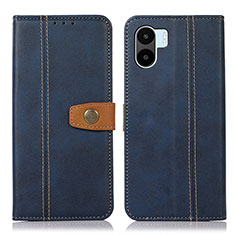 Leather Case Stands Flip Cover Holder M16L for Xiaomi Poco C51 Blue