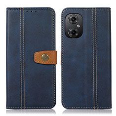 Leather Case Stands Flip Cover Holder M16L for Xiaomi Poco M4 5G Blue