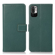 Leather Case Stands Flip Cover Holder M16L for Xiaomi Redmi Note 10 JE 5G Green