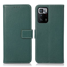 Leather Case Stands Flip Cover Holder M16L for Xiaomi Redmi Note 10 Pro 5G Green