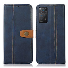 Leather Case Stands Flip Cover Holder M16L for Xiaomi Redmi Note 11 Pro 5G Blue