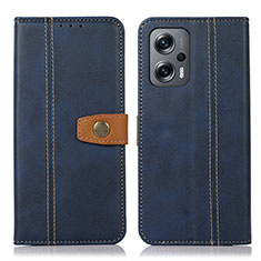 Leather Case Stands Flip Cover Holder M16L for Xiaomi Redmi Note 11T Pro+ Plus 5G Blue