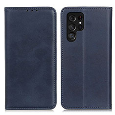 Leather Case Stands Flip Cover Holder M17L for Samsung Galaxy S24 Ultra 5G Blue