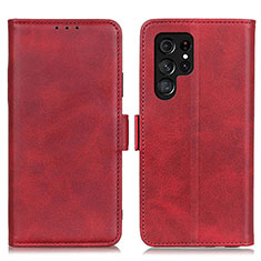 Leather Case Stands Flip Cover Holder M29L for Samsung Galaxy S22 Ultra 5G Red