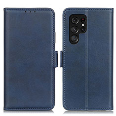Leather Case Stands Flip Cover Holder M29L for Samsung Galaxy S23 Ultra 5G Blue