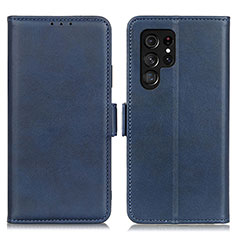 Leather Case Stands Flip Cover Holder M29L for Samsung Galaxy S24 Ultra 5G Blue