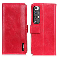 Leather Case Stands Flip Cover Holder ML11 for Xiaomi Mi 10S 5G Red