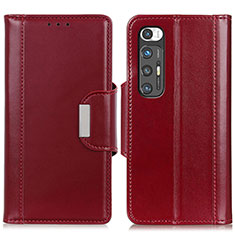 Leather Case Stands Flip Cover Holder ML13 for Xiaomi Mi 10S 5G Red