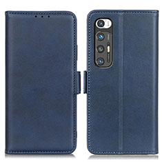 Leather Case Stands Flip Cover Holder ML15 for Xiaomi Mi 10S 5G Blue