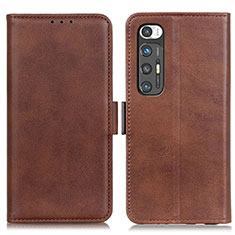 Leather Case Stands Flip Cover Holder ML15 for Xiaomi Mi 10S 5G Brown