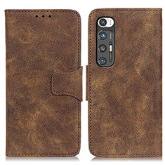 Leather Case Stands Flip Cover Holder ML3 for Xiaomi Mi 10S 5G Brown