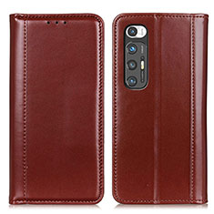 Leather Case Stands Flip Cover Holder ML5 for Xiaomi Mi 10S 5G Brown