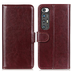 Leather Case Stands Flip Cover Holder ML7 for Xiaomi Mi 10S 5G Brown