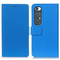 Leather Case Stands Flip Cover Holder ML8 for Xiaomi Mi 10S 5G Blue