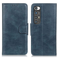 Leather Case Stands Flip Cover Holder ML9 for Xiaomi Mi 10S 5G Blue