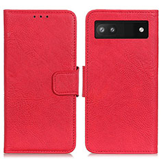 Leather Case Stands Flip Cover Holder N01P for Google Pixel 7a 5G Red