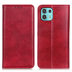 Leather Case Stands Flip Cover Holder N01P for Motorola Moto Edge 20 Lite 5G Red