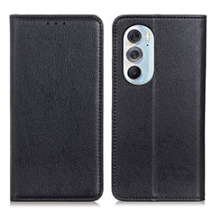 Leather Case Stands Flip Cover Holder N01P for Motorola Moto Edge 30 Pro 5G Black