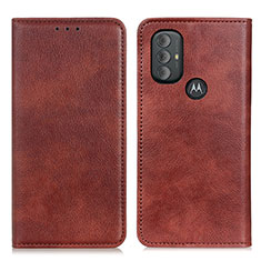 Leather Case Stands Flip Cover Holder N01P for Motorola Moto G Play Gen 2 Brown