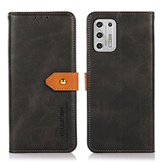 Leather Case Stands Flip Cover Holder N01P for Motorola Moto G Stylus (2021) Black