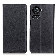 Leather Case Stands Flip Cover Holder N01P for OnePlus 10R 5G Black