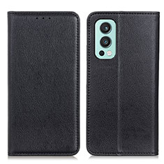 Leather Case Stands Flip Cover Holder N01P for OnePlus Nord 2 5G Black