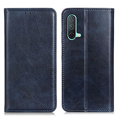 Leather Case Stands Flip Cover Holder N01P for OnePlus Nord CE 5G Blue