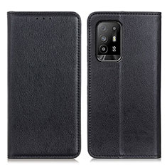 Leather Case Stands Flip Cover Holder N01P for Oppo A94 5G Black