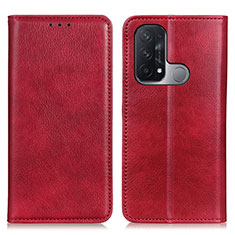 Leather Case Stands Flip Cover Holder N01P for Oppo Reno5 A Red