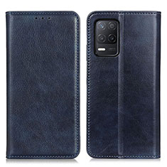 Leather Case Stands Flip Cover Holder N01P for Realme 9 5G India Blue