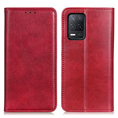 Leather Case Stands Flip Cover Holder N01P for Realme V13 5G Red