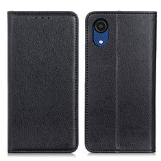 Leather Case Stands Flip Cover Holder N01P for Samsung Galaxy A03 Core Black