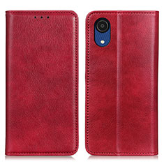 Leather Case Stands Flip Cover Holder N01P for Samsung Galaxy A03 Core Red