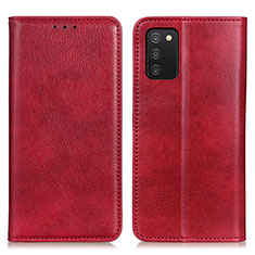 Leather Case Stands Flip Cover Holder N01P for Samsung Galaxy A03s Red