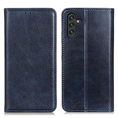 Leather Case Stands Flip Cover Holder N01P for Samsung Galaxy A04s Blue