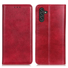 Leather Case Stands Flip Cover Holder N01P for Samsung Galaxy A04s Red