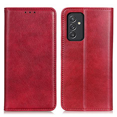 Leather Case Stands Flip Cover Holder N01P for Samsung Galaxy A15 4G Red