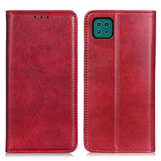 Leather Case Stands Flip Cover Holder N01P for Samsung Galaxy A22 5G Red